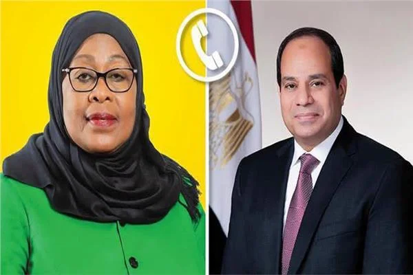  الرئيس السيسي يجري اتصالاً هاتفياً مع رئيسة جمهورية تنزانيا المتحدة 