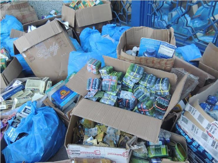ضبط 3000 علبة أدوية  مجهولة المصدر و12 طن جبن بيضاء غير صالحة للاستخدام الادامى