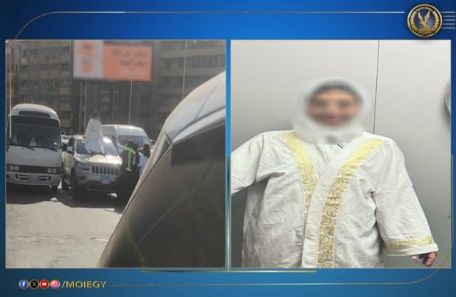 تفاصيل قيام فتاة بإعتلاء سيارة أعلى كوبرى أكتوبر بالقاهرة 