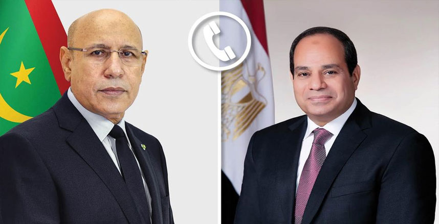 الرئيس السيسي يتلقى اتصالاً هاتفياً من الرئيس الموريتاني محمد ولد الغزواني