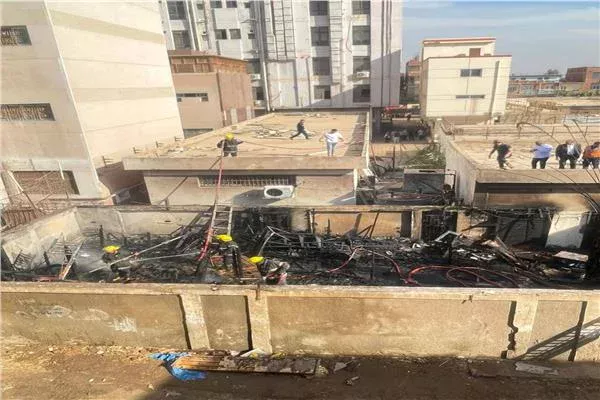 السيطرة علي حريق شب بالمجمع الطبي بقرية ميت خلف بالمنوفية